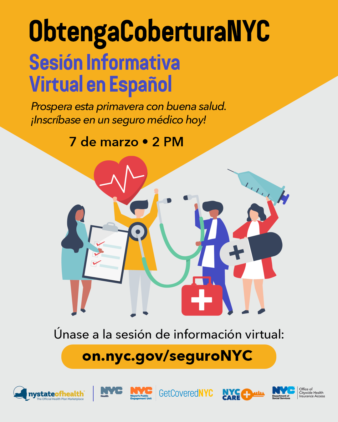 ObtengaCoberturaNYC Sesión Informativa Virtual en Español 7 de marzo 2023